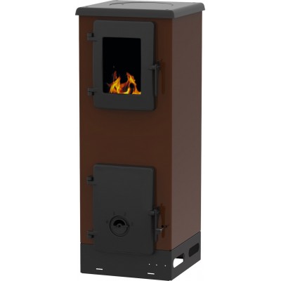 Wood burning stove Alfa Plam Vulkan S  Brown 4kW, Log - Salamandras a lenha