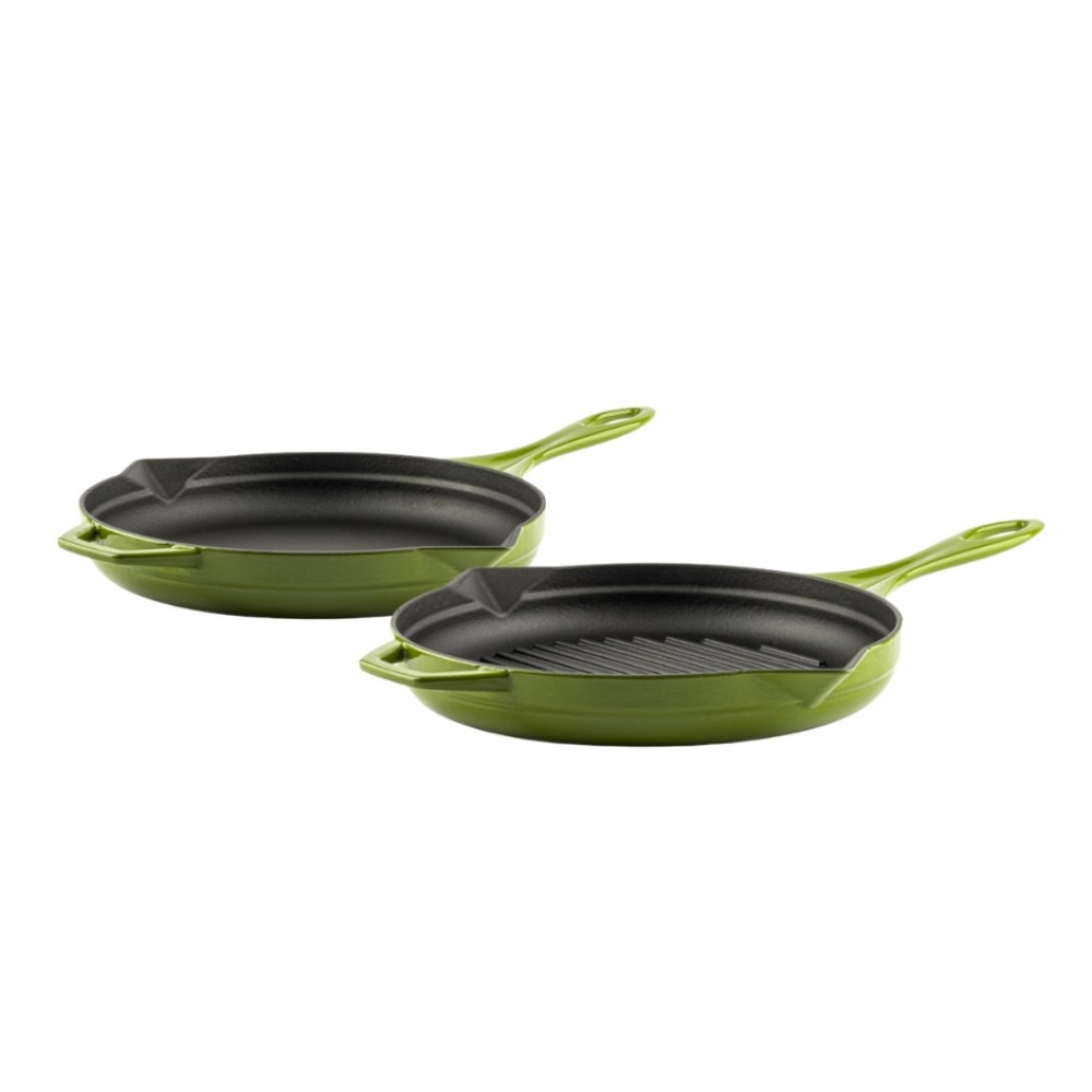 Jogo de panelas de ferro fundido de 2 Partes Hosse, Bamboo