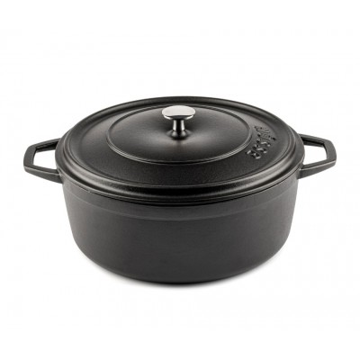 Panela funda de ferro fundido Hosse, Black Onyx, Ф28 - Panela de ferro fundido