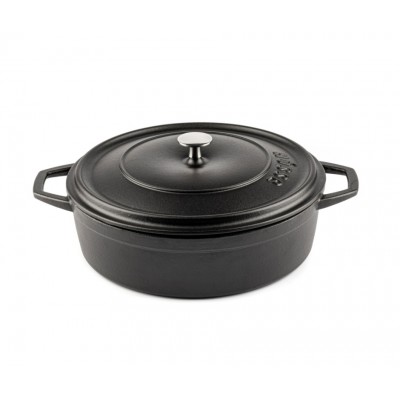 Panela rasa de ferro fundido Hosse, Black Onyx, Ф26 - Panela de ferro fundido