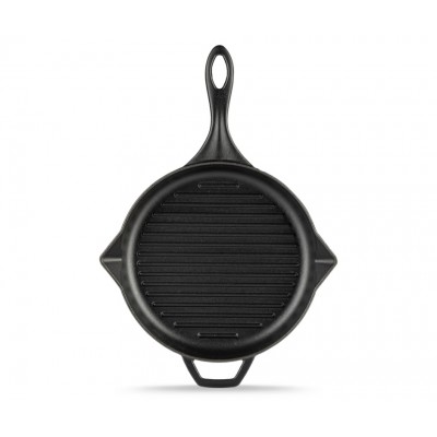 Frigideira de grelha em ferro fundido esmaltada Hosse, Black Onyx, Ф28cm - Frigideira de grelha em ferro fundido