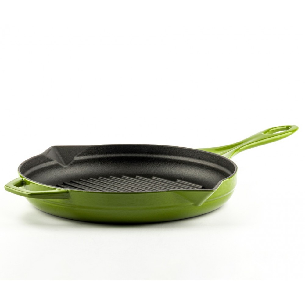 Frigideira de grelha em ferro fundido esmaltada Hosse, Bamboo, Ф28cm