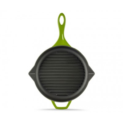 Frigideira de grelha em ferro fundido esmaltada Hosse, Bamboo, Ф28cm - Frigideira de grelha em ferro fundido