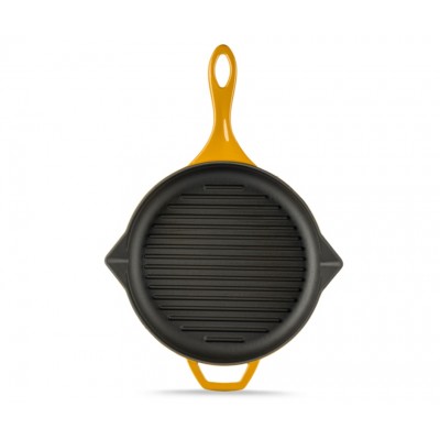 Frigideira de grelha em ferro fundido esmaltada Hosse, Dijon, Ф28cm - Frigideira de grelha em ferro fundido