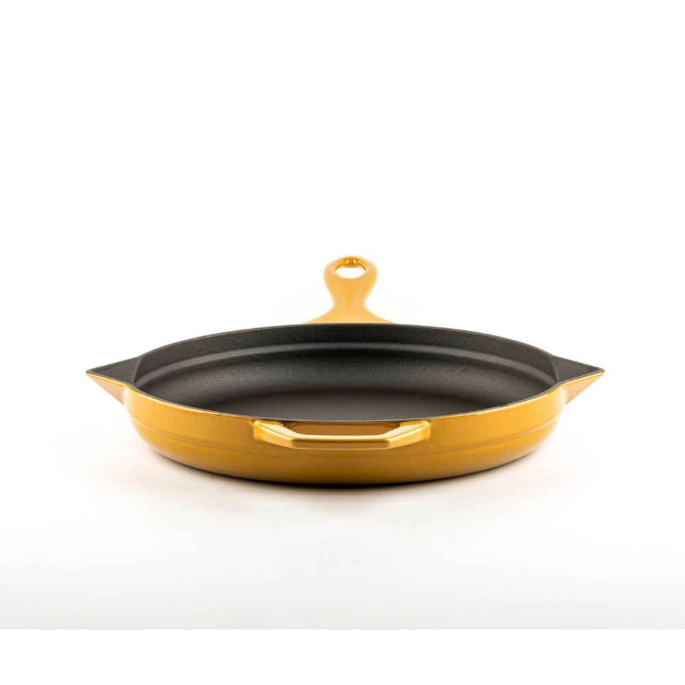 Frigideira de ferro fundido esmaltada Hosse, Dijon, Ф28cm | Frigideira de ferro fundido plana | Frigideira de ferro fundido |