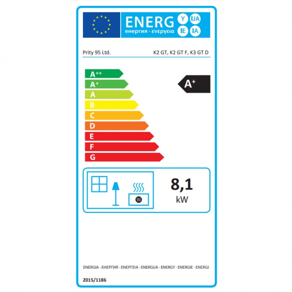 Fogão a lenha Prity K3 GT D, 8,1 kW |  |  |