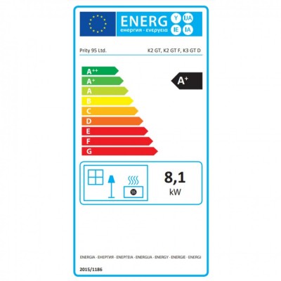 Fogão a lenha Prity K3 GT D, 8,1 kW - Salamandras a lenha