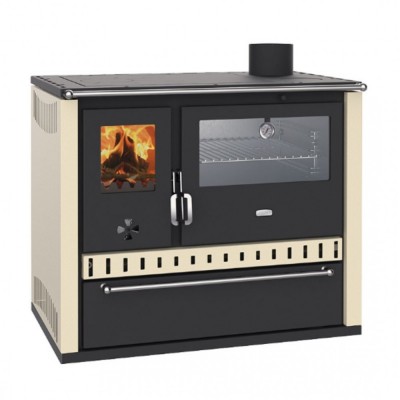  Fogão a lenha Prity GT, com forno de aço inoxidável e gaveta, 15 kW - Produtos para comparar