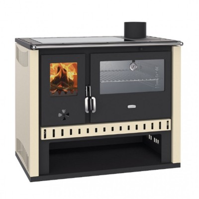Fogão a lenha Prity GT, com forno de aço inoxidável e placa vitrocerâmica, 15 kW - Produtos para comparar