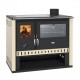 Fogão a lenha Prity GT, com forno de aço inoxidável e placa vitrocerâmica, 15 kW |  |  |