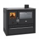 Fogão a lenha com caldeira traseira Prity GT W10, com forno de aço inoxidável, placa vitrocerâmica e gaveta, 9,6 kW | Fogão a lenha com caldeira traseira Prity GT W10, com forno de aço inoxidável, placa vitrocerâmica e gaveta, 9,6 kW | | |