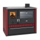 Fogão a lenha com caldeira traseira Prity GT W10 Vermelho, com forno de aço inoxidável, placa vitrocerâmica e gaveta, 13,3 kW |  |  |