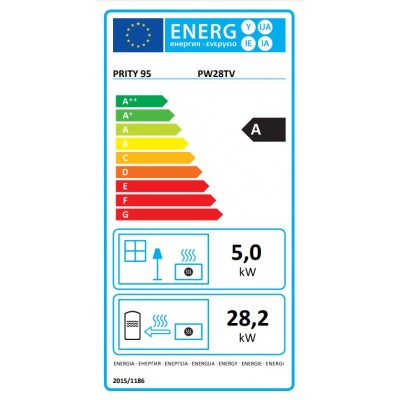 Lareira a Lenha Prity com Caldeira Traseira P W28 TV, 28,2kW - Lareiras