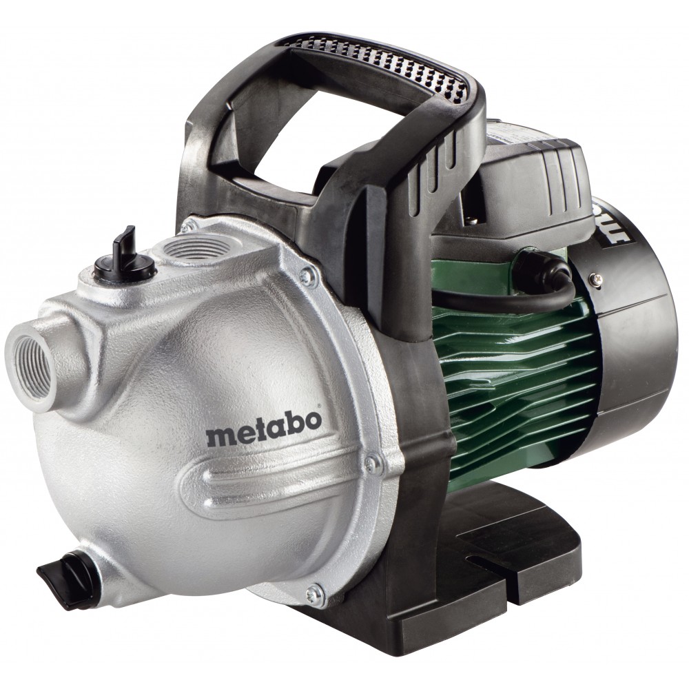 Bomba de jardim monofásica para água limpa Metabo P 4000 G, potência 1100 W, vazão 4000 l/h, altura manométrica 46 m