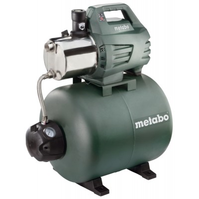 Bomba de água hidróforo monofásica METABO HWW 6000/50 INOX, potência 1300 W, vazão 6000 l/h, altura manométrica 55 m, capacidade do tanque 50 L - Bombas de água