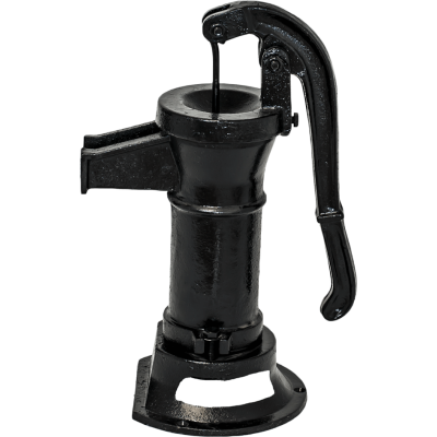 Bomba de água manual, manual Hydro-Fix, preta, curta – comprimento 390 mm, ferro fundido, tamanho 1 1/4″ - Bombas de água manuais