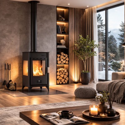 Salamandra a lenha Velmora Fire ATS 90-10 3 SIDE, 12.12kW - Velmora Fire