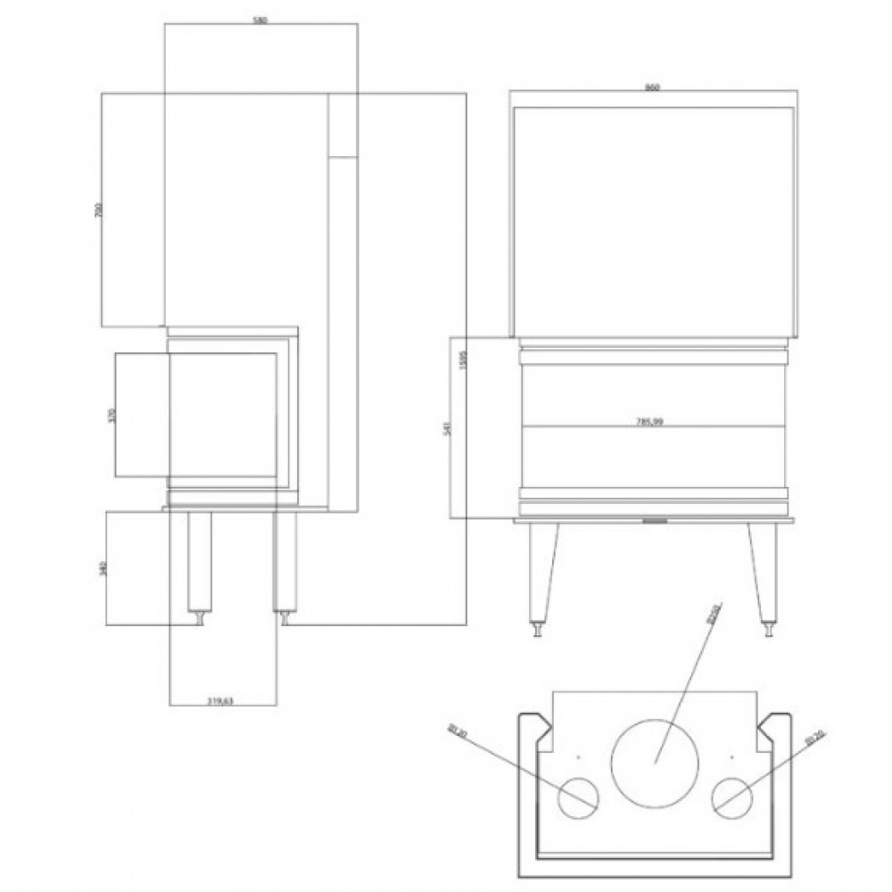 Lareira a lenha Balkan Energy ATS AIR PANORAMA 800, 16.04kW | Lareiras a lenha | Lareiras |