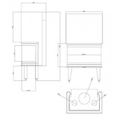Lareira a lenha Velmora Fire ATS AIR PANORAMA 800, 16.04kW - Produtos para comparar