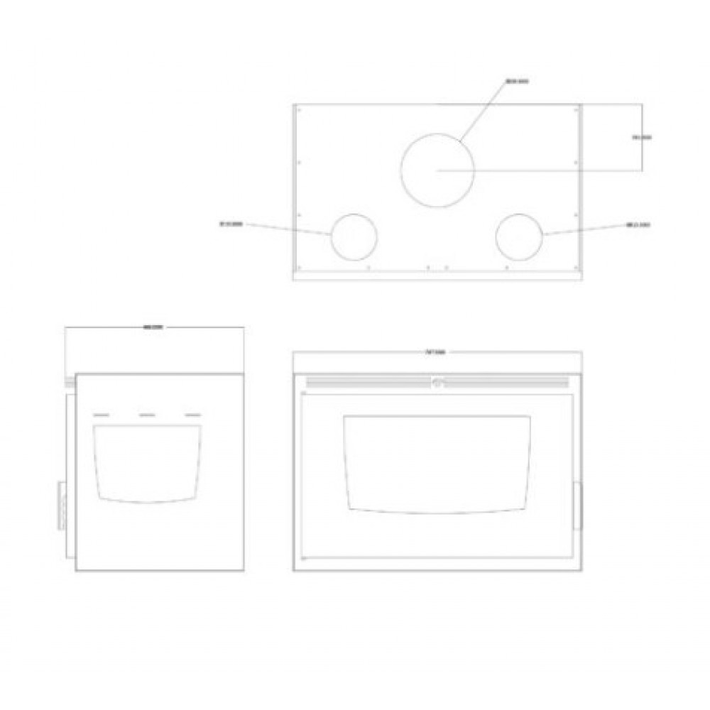 Lareira a lenha Balkan Energy ATS INSERT CORNER AIR 800, com ventilador e condutas de ar, certa, 13.73kW | Lareiras modernas | Lareiras |