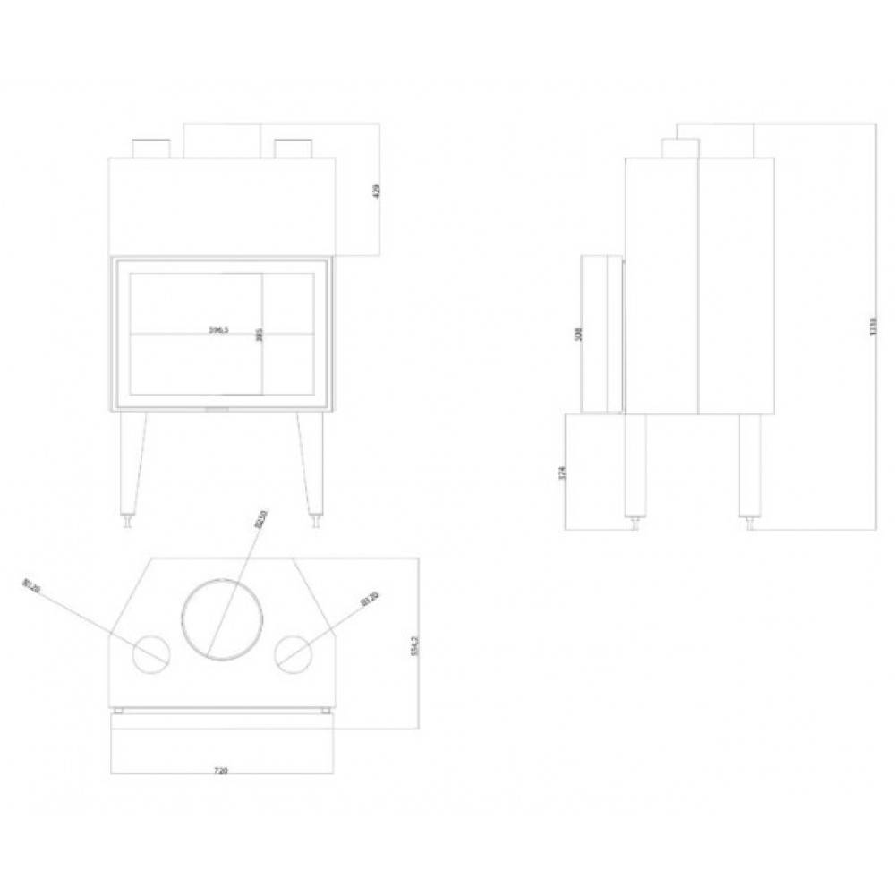 Lareira a lenha Balkan Energy ATS STABLE AIR 700, com condutas de ar, 14.8kW | Lareiras modernas | Lareiras |