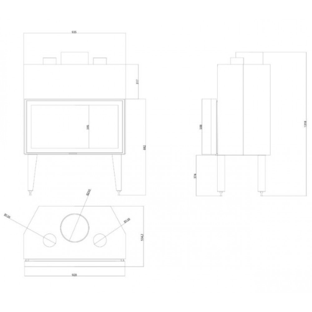 Lareira a lenha Balkan Energy ATS STABLE AIR 900, com condutas de ar, 19.59kW | Lareiras modernas | Lareiras |