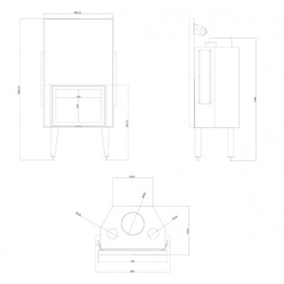 Lareira a lenha Velmora Fire ATS STRAIGHT AIR 700, com condutas de ar, 14.89kW - Produtos para comparar