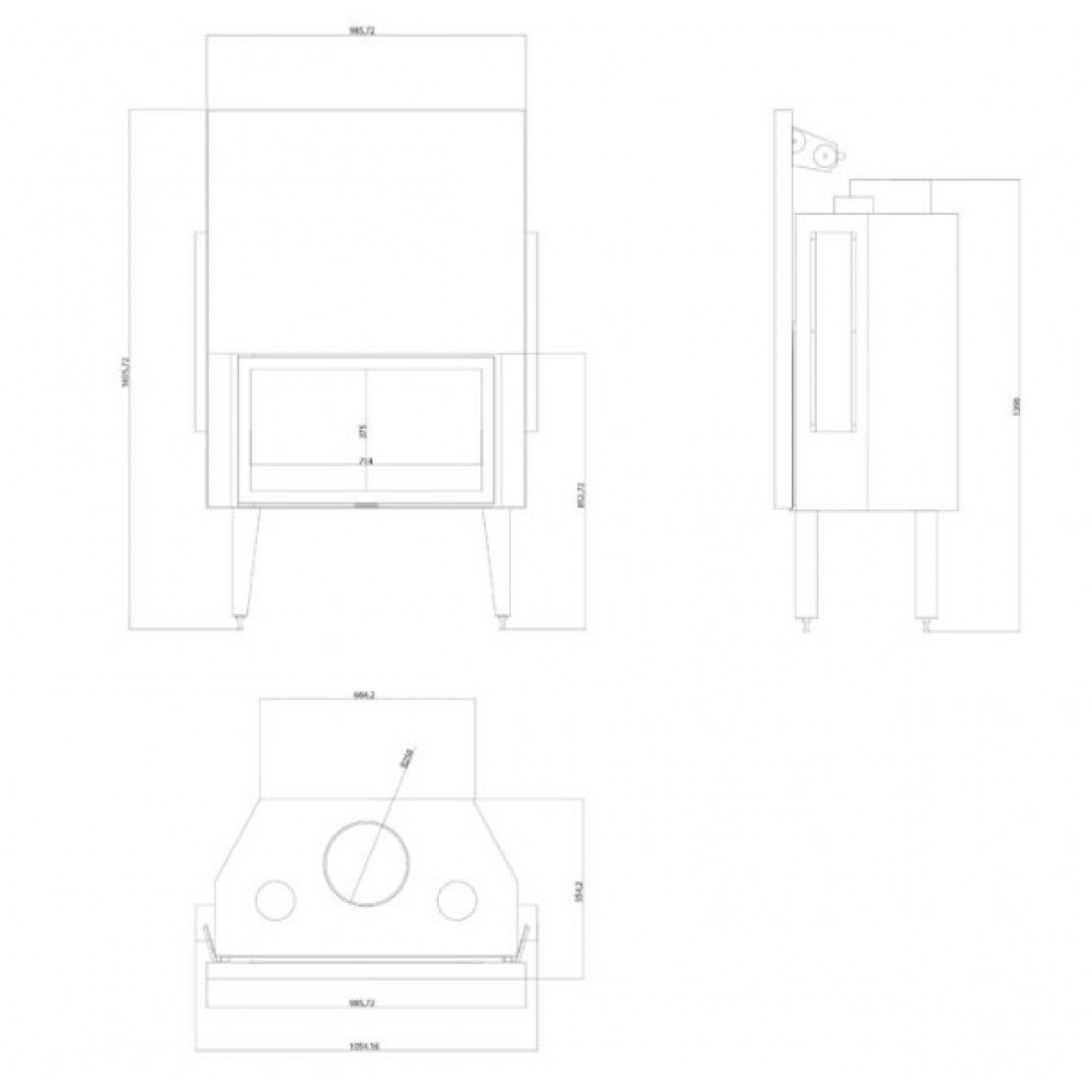 Lareira a lenha Balkan Energy ATS STRAIGHT AIR 900, com condutas de ar, 19.95kW | Lareiras modernas | Lareiras |