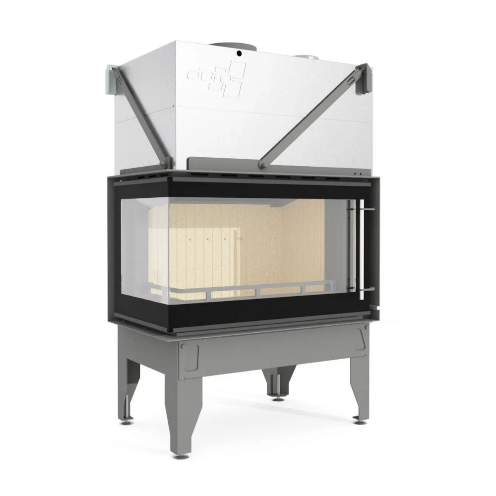 Lareira a lenha UNIFLAM 860 DURO com condutas de ar e alimentação de ar, lado esquerdo, 14,1 kW | Lareiras modernas | Lareiras |