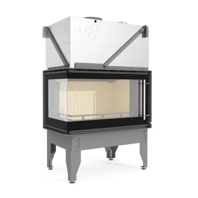 Lareira a lenha UNIFLAM 860 DURO com condutas de ar e alimentação de ar, lado esquerdo, 14,1 kW - Lareiras
