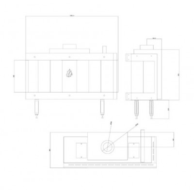 Lareira a gás Balkan Energy GAS CORNER 100, 10.2kW - Lareiras a gás