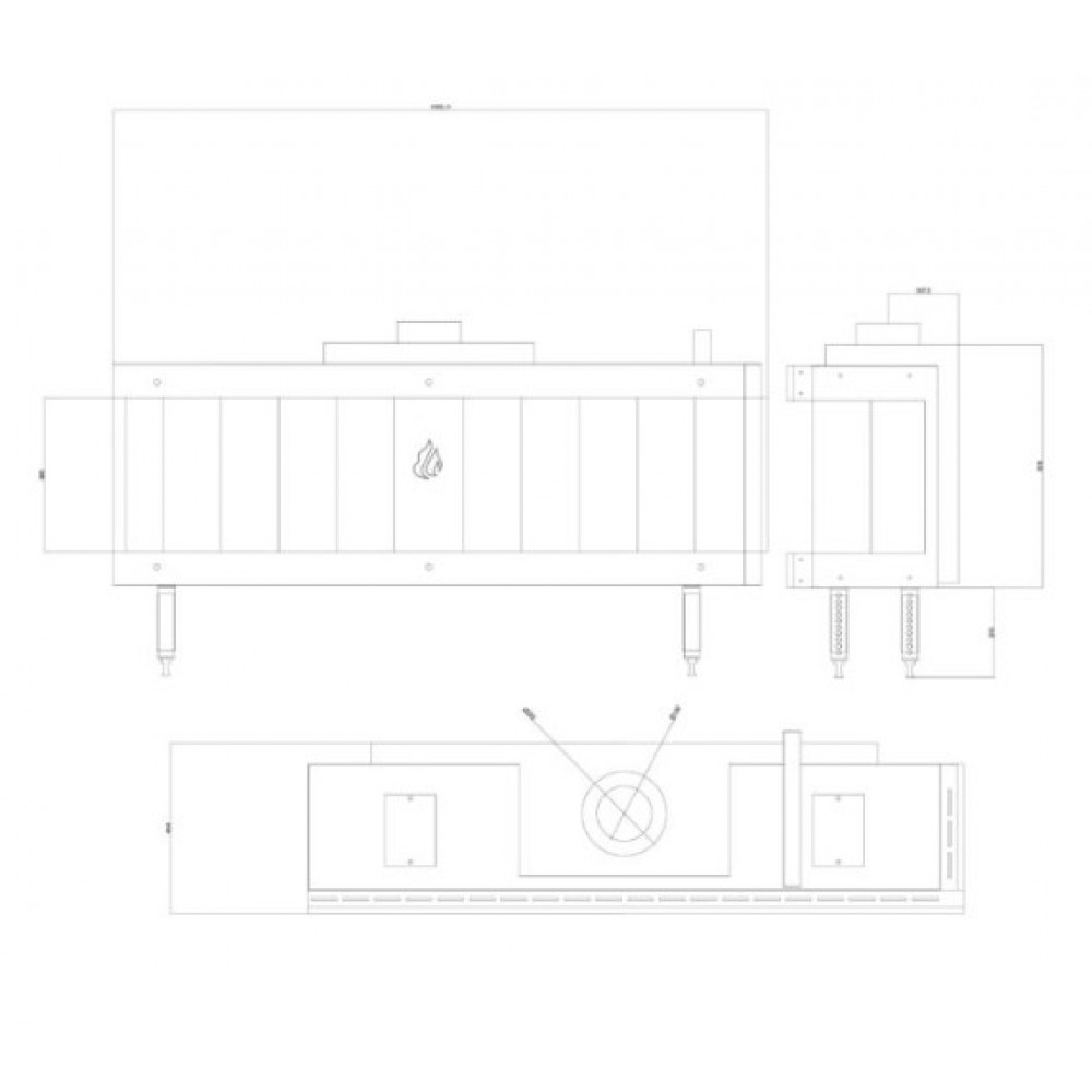 Lareira a gás Balkan Energy GAS CORNER 150, 13kW | Lareiras a gás | Lareiras |
