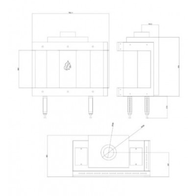 Lareira a gás Balkan Energy GAS CORNER 70, 7.8kW - Lareiras a gás