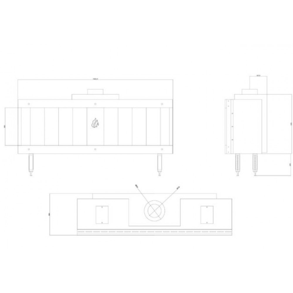Lareira a gás Balkan Energy GAS STRAIGHT 150, 13kW | Lareiras a gás | Lareiras |