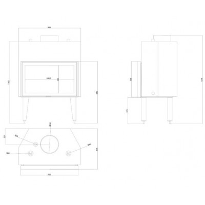 Lareira para aquecimento central Velmora Fire ATS STABLE HYDRO 800, 30.79kW - Velmora Fire