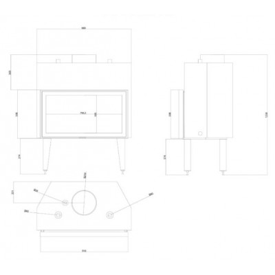 Lareira para aquecimento central Velmora Fire ATS STABLE HYDRO 900, 32.2kW - Velmora Fire