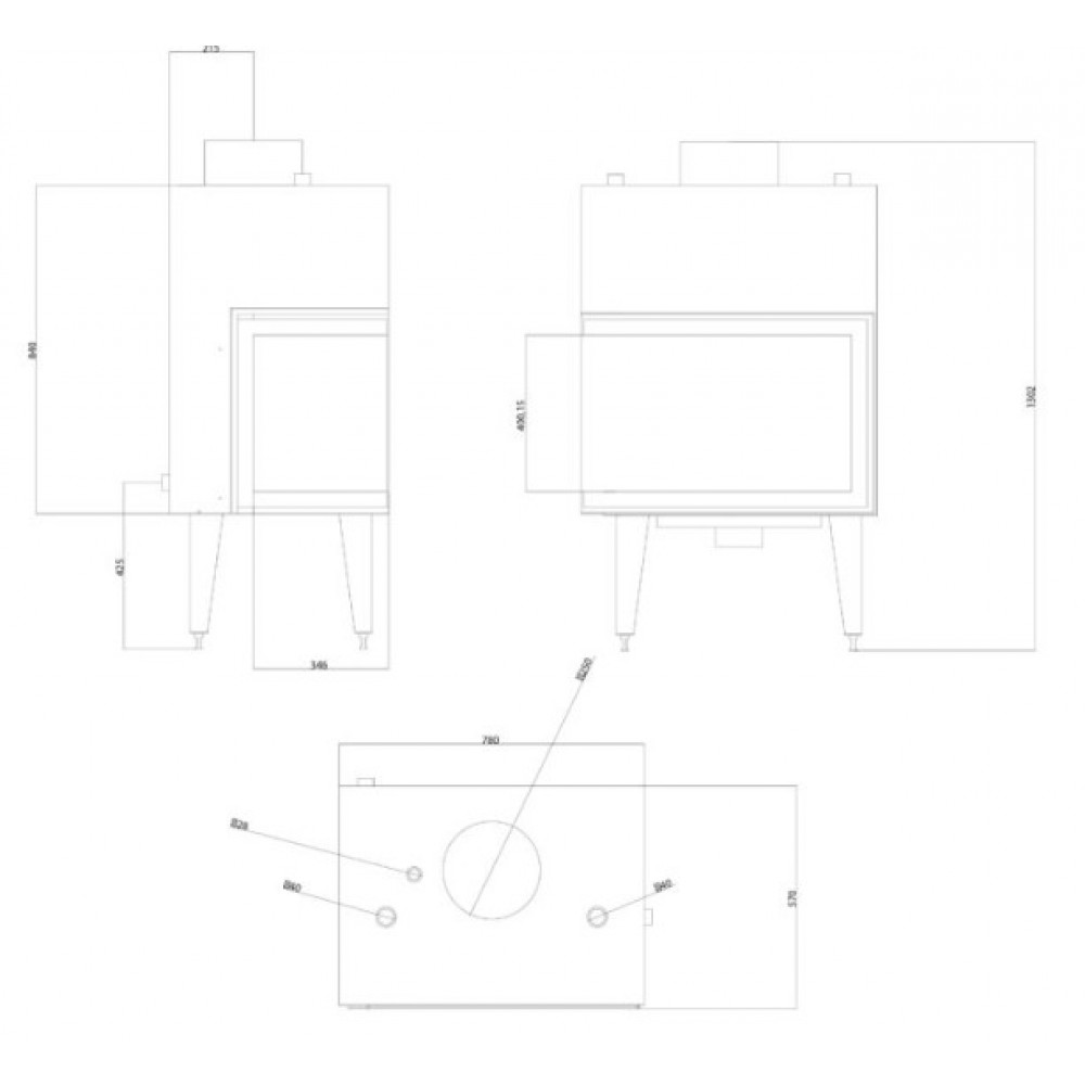 Lareira para aquecimento central Balkan Energy ATS STABLE HYDRO CORNER 700, esquerda, 19.56kW | Lareiras para aquecimento central | Lareiras |