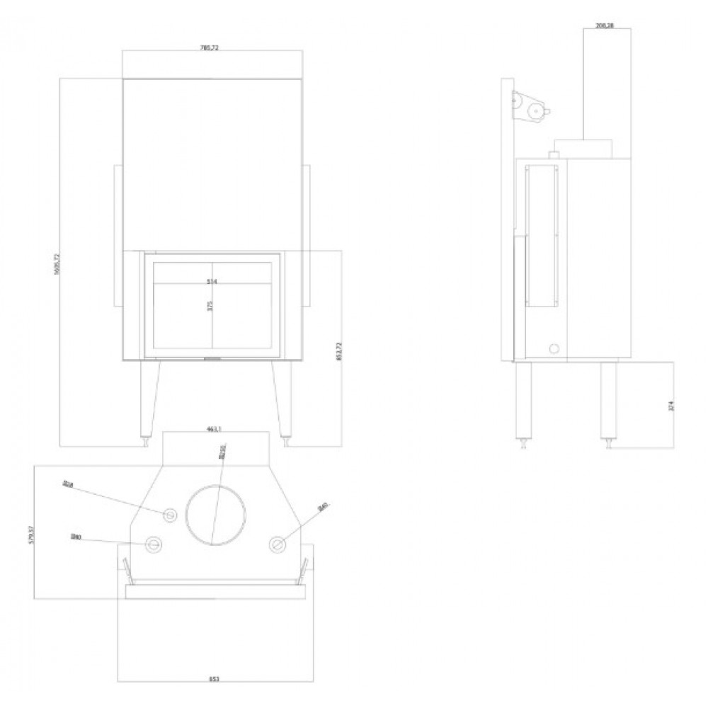 Lareira para aquecimento central Balkan Energy ATS STRAIGHT HYDRO 700, 24.56kW | Lareiras para aquecimento central | Lareiras |