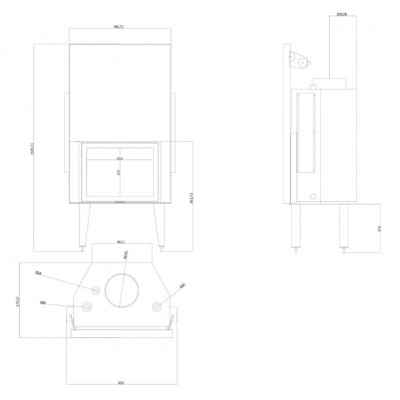 Lareira para aquecimento central Velmora Fire ATS STRAIGHT HYDRO 700, 24.56kW - Velmora Fire