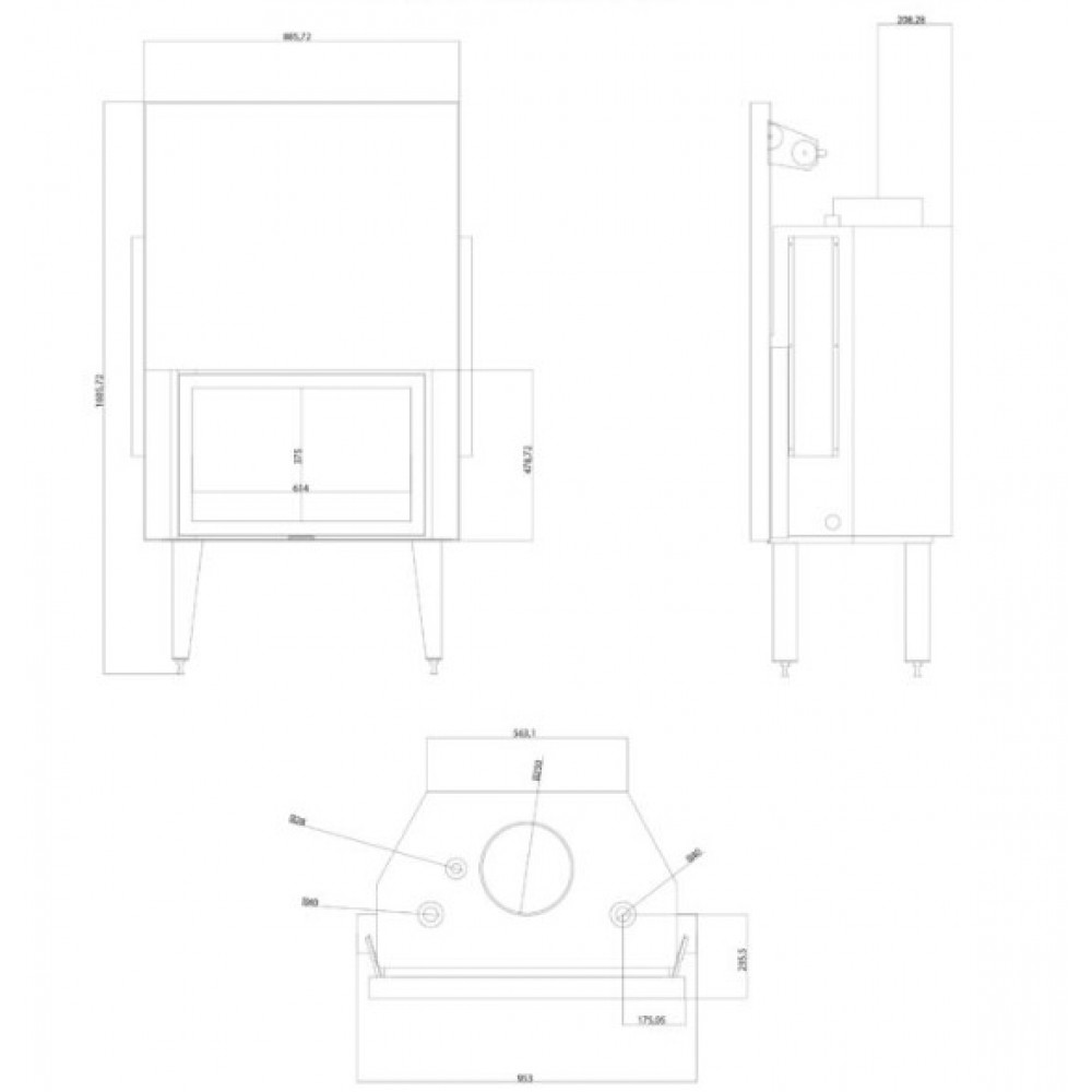 Lareira para aquecimento central Balkan Energy ATS STRAIGHT HYDRO 800, 29.58kW | Lareiras para aquecimento central | Lareiras |