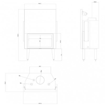 Lareira para aquecimento central Velmora Fire ATS STRAIGHT HYDRO 900, 32.2kW - Velmora Fire