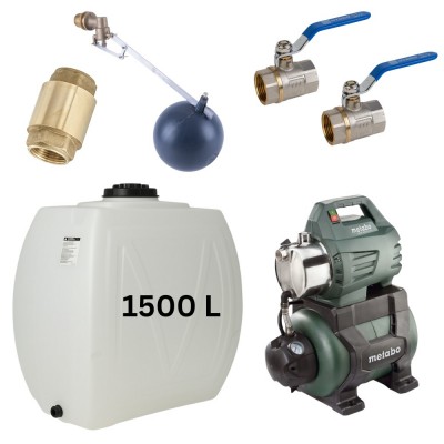Kit “Água potável 1500L” com depósito para água Narrow Mavil (branco) e bomba hidrofórica Metabo - Produtos para comparar
