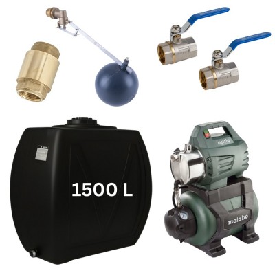 Kit “Água potável 1500L” com depósito para água Narrow Mavil (preto) e bomba hidrofórica Metabo - Produtos para comparar