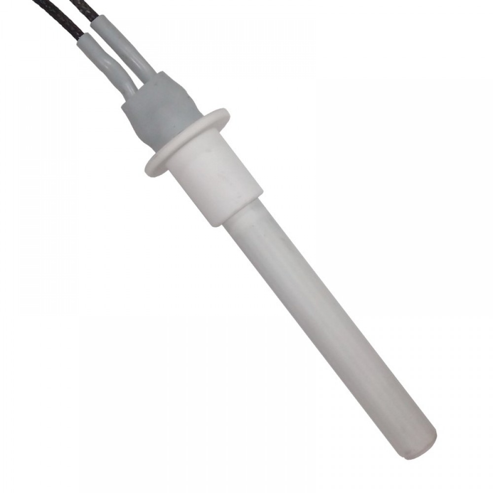 Resistência cerâmica para salamandra a pellets MCZ, RED e outras, comprimento total 107 mm, 315W | Resistências para salamandrs a pellets | Peças de salamandra a pellets |