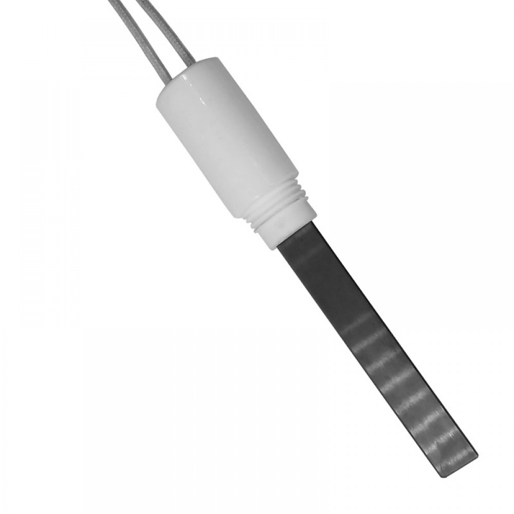 Resistência para salamandra a pellets com cristal de quartzo preto MCZ, Ravelli, Palazzetti, BURNiT, Ferroli, Eco Spar e outras, comprimento total 113 mm, 350W | Resistências para salamandrs a pellets | Peças de salamandra a pellets |