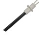 Resistência para salamandra a pellets com cristal de quartzo preto Ravelli, Moretti Design, Karmek One, BURNiT e outras, comprimento total 127 mm, 400W | Resistências para salamandrs a pellets | Peças de salamandra a pellets |