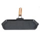 Frigideira grelhadora de ferro fundido com cabo de madeira dobrável, 35x21 cm |  |  |