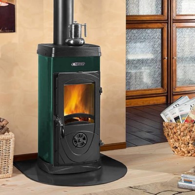 Salamandra ferro fundido a lenha italiano La Nordica Super Junior, verde, 5.7kW - Salamandras ferro fundido a lenha 