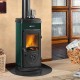 Salamandra ferro fundido a lenha italiano La Nordica Super Junior, verde, 5.7kW | Salamandras ferro fundido a lenha  | Salamandras a lenha |