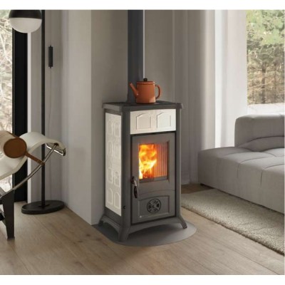Salamandra a lenha italiana La Nordica Gemma, branca, 6.5kW - Produtos para comparar